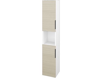 Vysoká skříň DOS SVD2O 35 - N01 Bílá lesk / Úchytka T07 / D04 Dub / Levé