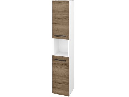 Vysoká skříň DOS SVD2O 35 - N01 Bílá lesk / Úchytka T06 / D21 Tobacco / Levé