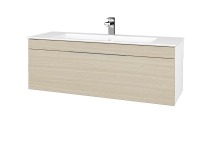 Koupelnová skříňka ASTON SZZ 120 - N01 Bílá lesk / Úchytka T05 / D04 Dub