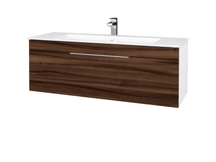 Koupelnová skříňka ASTON SZZ 120 - N01 Bílá lesk / Úchytka T05 / D06 Ořech