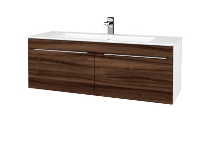 Koupelnová skříňka ASTON SZZ2 120 - N01 Bílá lesk / Úchytka T05 / D06 Ořech