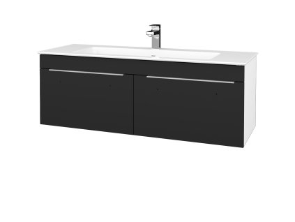 Koupelnová skříňka ASTON SZZ2 120 - N01 Bílá lesk / Úchytka T05 / L03 Antracit vysoký lesk