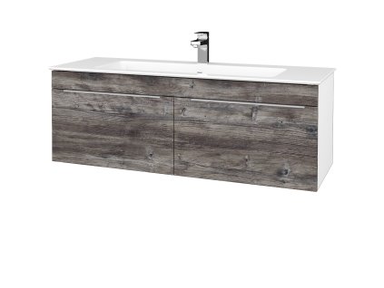 Koupelnová skříňka ASTON SZZ2 120 - N01 Bílá lesk / Úchytka T05 / D10 Borovice Jackson