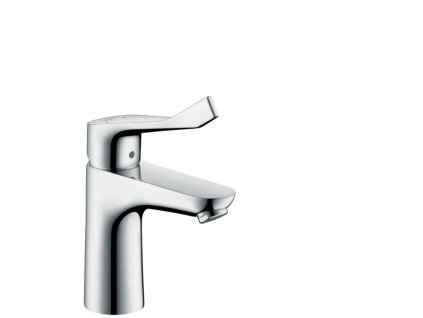 Hansgrohe Focus CHROM Páková umyvadlová baterie 100 s prodlouženou rukojetí a odtokovou soupravou s táhlem