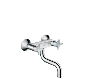 Hansgrohe Logis M32 CHROM kuchyňská baterie se dvěma kohouty montáž na stěnu, dolní výtok, 1jet