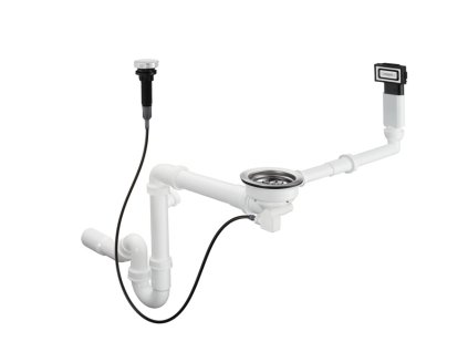 Hansgrohe  CHROM D16-11 Automatická odtoková a přepadová souprava pro granitový jednodřez