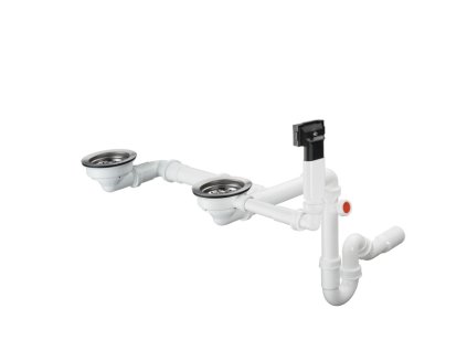 Hansgrohe  CHROM D17-10 Ručně ovládaná odtoková a přepadová souprava pro granitový dvoudřez