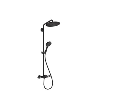 Hansgrohe Croma Select S MATNÁ ČERNÁ Showerpipe 280 1jet EcoSmart 9 l/min s termostatem a ruční sprchou Raindance Select S 120 3jet