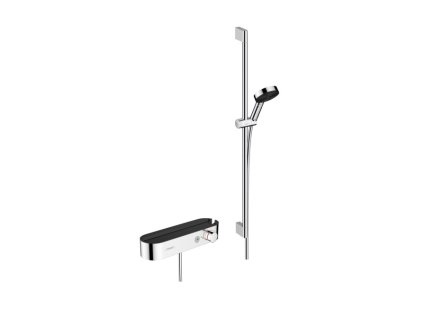 Hansgrohe Pulsify Select S CHROM Sprchová souprava 105 3jet Relaxation s ruční sprchou, termostatem, sprchovou tyčí 90 cm, jezdcem a sprchovou hadicí