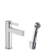 Hansgrohe Finoris CHROM Páková umyvadlová baterie 110 s ruční sprchou Bidette a sprchovou hadicí 160 cm