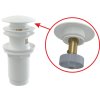 Výpust umyvadlová CLICK/CLACK G 5/4" s přepadem, velká zátka, kov, bílá-lesk A392B