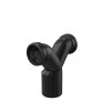 Spojovací dvojité koleno 90° k závěsnému WC, redukce 2×DN 90 × DN 110, délka 253 mm, PE, černá M909