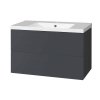 Aira, koupelnová skříňka s umyvadlem z litého mramoru 101 cm, antracit CN752M