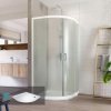 Mereo Sprchový set:, LIMA, čtvrtkruh, 90x90x190 cm, R 550, bílý ALU, sklo Point, vanička litý mramor