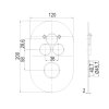 Mereo Kryt oválný pro 3-cestnou podomítkovou termostatickou baterii, 120 * 200 mm