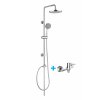 Mereo Sprchový set: Sprch. baterie a souprava s horním vývodem, pochromovaný plast, ruční a hlavová sprcha