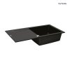 Oltens Gravan žulový jednokomorový dřez s krátkým odkapávačem 100 x 50 cm, matná černá 72101300