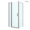 Oltens Verdal sprchový kout 90x80 cm, obdélníkový, dveře se zástěnou, matná černá/průhledné sklo 20207300