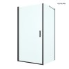 Oltens Rinnan sprchový kout 100x100 cm, čtvercový, dveře se zástěnou, matná černá/průhledné sklo, 20015300