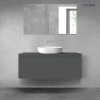 Oltens Vernal závěsná umyvadlová skříňka 120 cm s deskou, matná grafitová 68129400