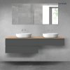 Oltens Vernal sada koupelnového nábytku 180 cm s horní deskou, matná grafitová/dub 68564400