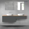 Oltens Vernal sada koupelnového nábytku 180 cm s horní deskou, matná grafitová/dub 68566400