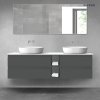 Oltens Vernal sada koupelnového nábytku 160 cm s horní deskou, matná grafitová/lesklá bílá 68635400