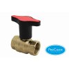 Kulový kohout HERZCULES připojení F/F ovládání motýl plast (#1220644 Kulový kohout HERZCULES - motýl plast červený ,žluté provedení, Dimenze DN32, PN 25)