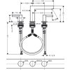 Hansgrohe Finoris CHROM 3-otvorová umyvadlová baterie110 s odtokovou soupravou Push-Open