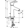 Hansgrohe Talis S CHROM Páková umyvadlová baterie 100 LowFlow 3,5 l/min s odtokovou soupravou s táhlem