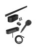 Hansgrohe WallStoris MATNÁ ČERNÁ Sada: ruční sprcha 105 3jet Activation EcoSmart, termostat, nástěnná tyč 70 cm a sada pro odkládání