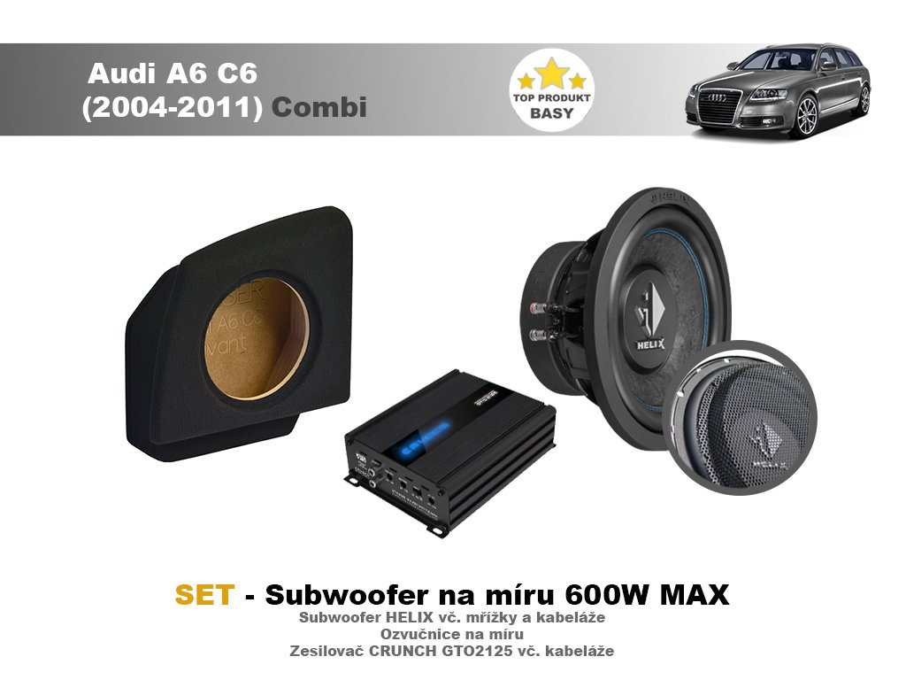- subwoofer míru do Audi A6 C6 (2004-2011) - Helix - Bestaudio.cz