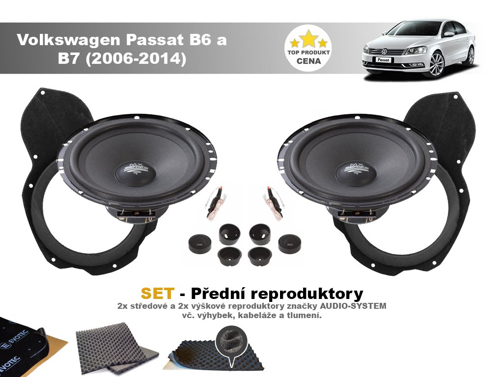 SET - přední reproduktory do Volkswagen Passat B6 a B7 (2006-2014)- Audio  System MX - Bestaudio.cz