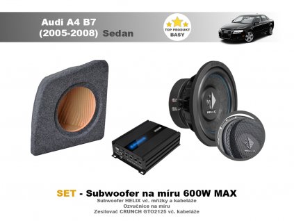 SET - subwoofer na míru do Audi A4 B7 Sedan (2005-2008) - Helix