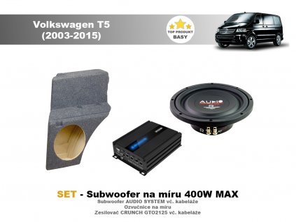 SET - subwoofer na míru do Volkswagen T5 (2003-2015) - Audio System