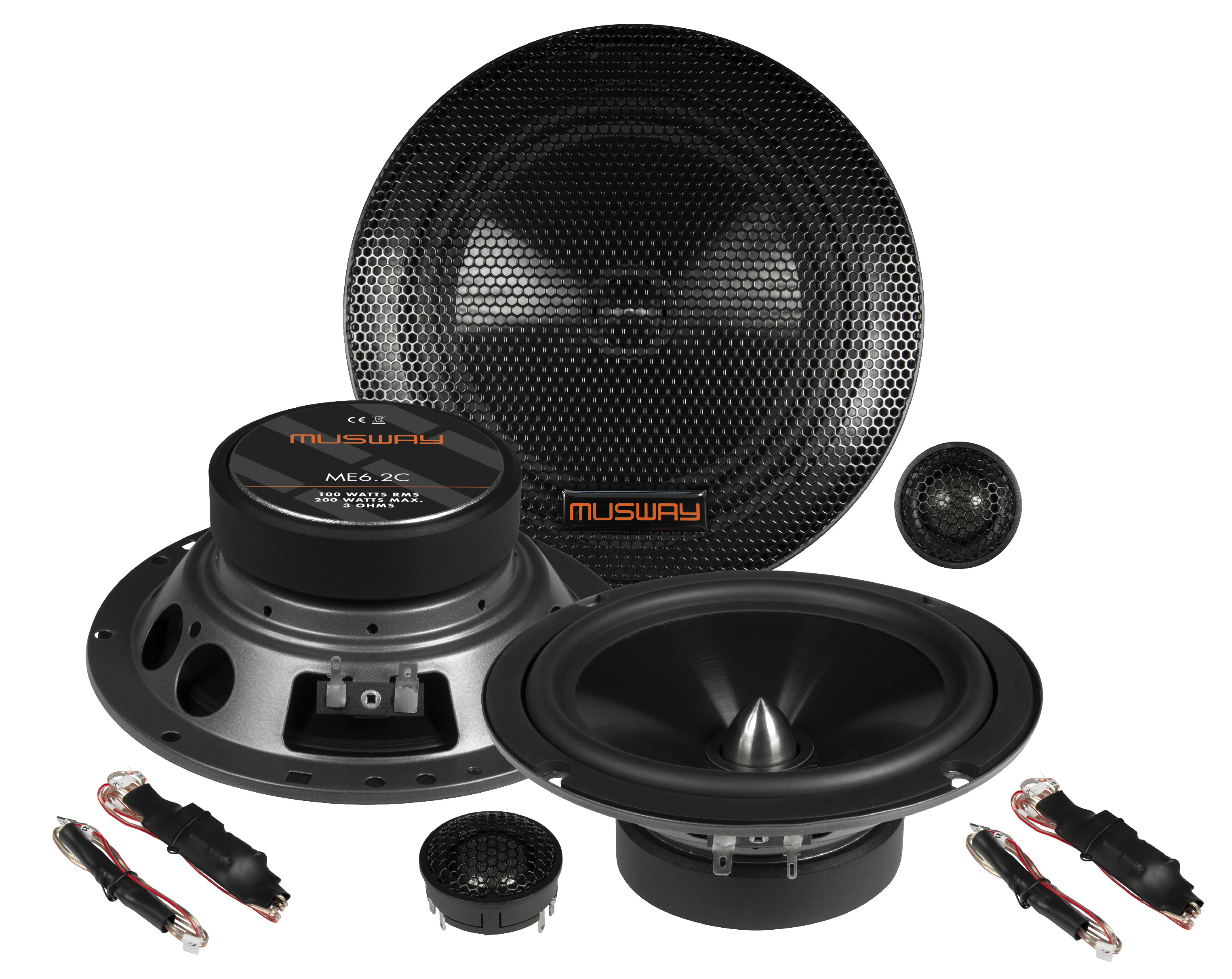 Musway ME6.2C - <p>2-pásmové komponentní reproduktory Musway, 16 cm, 100 W RMS, 