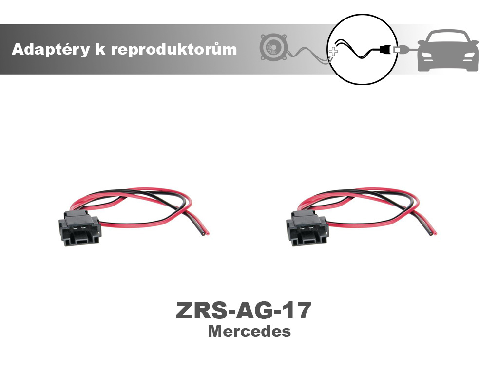 Adaptér k reproduktorovému konektoru pro vozy: Mercedes A-Class, Mercedes C-Class, Mercedes CLK, Mercedes E-Class