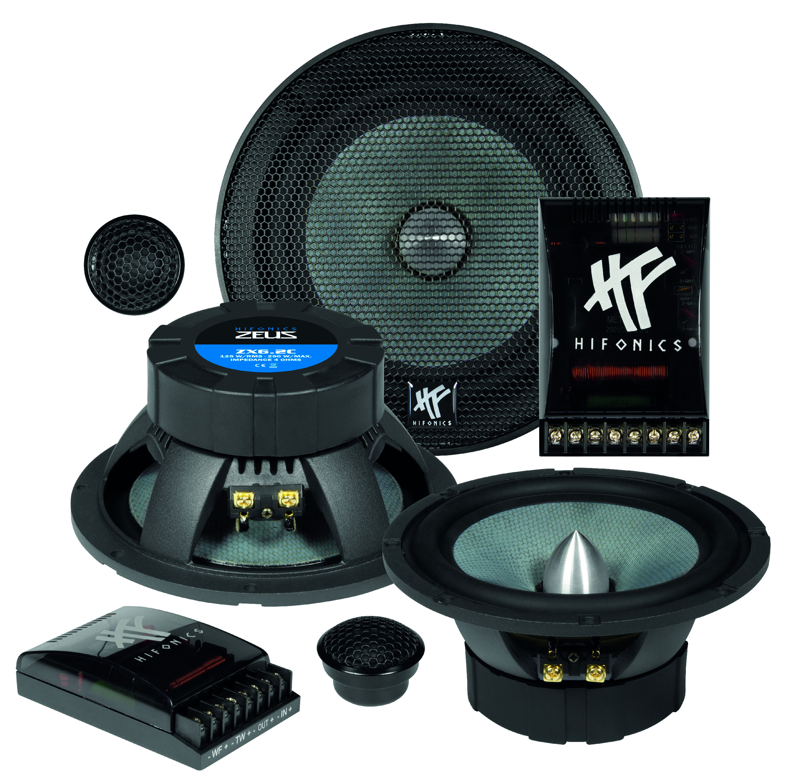 Hifonics ZX6.2C - <p>2-pásmové komponentní reproduktory, 125 W RMS, 4<span>Ω</sp