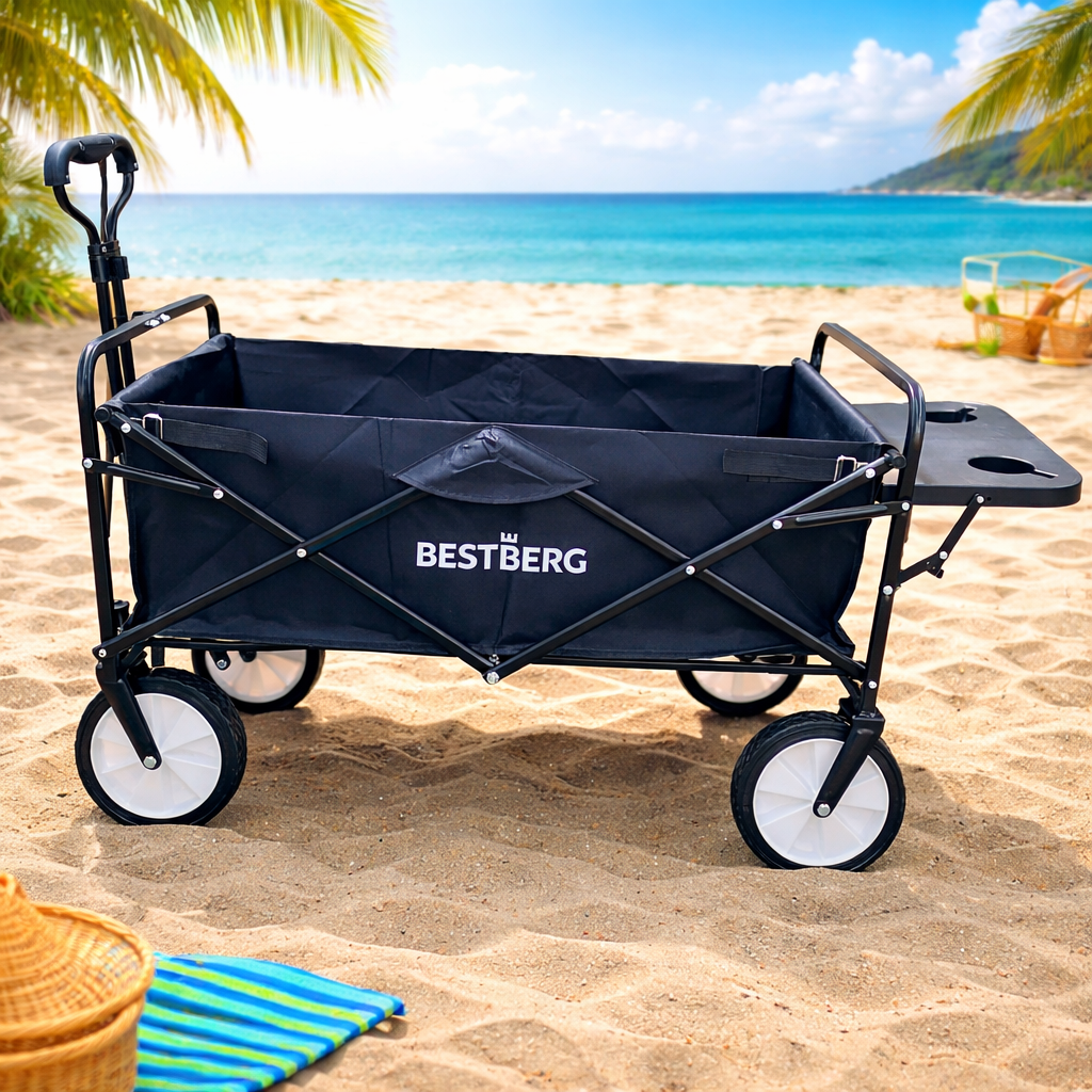 Skládací plážový vozík BestBerg BBBW-10BK