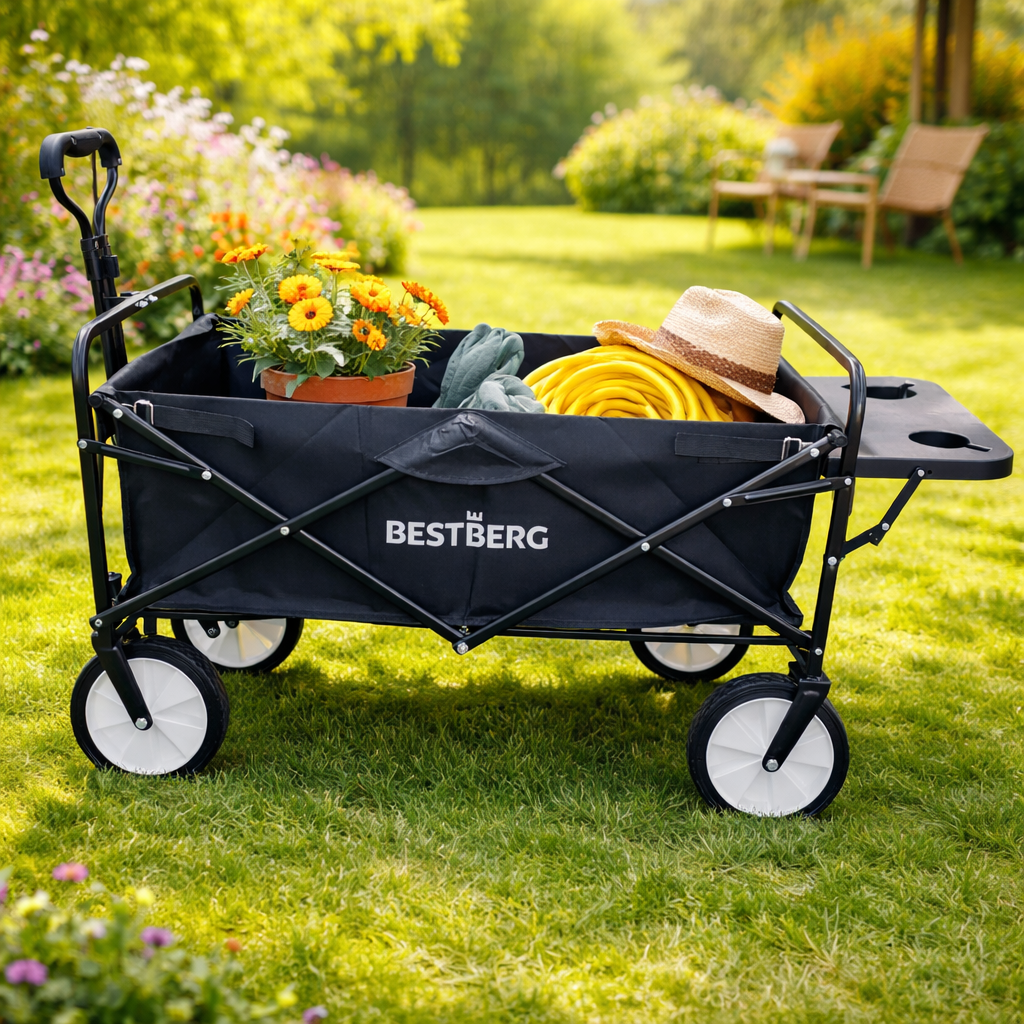 Skládací plážový vozík BestBerg BBBW-10BK