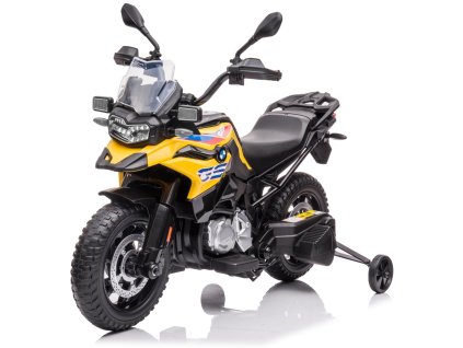Dětská elektrická motorka BestBerg BBCC-80Y – BMW F 850 GS / od 3 let / nosnost 30 kg / žlutá