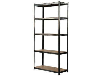 Kovový regál BestBerg BBMS-30B / 120 x 180 x 45 cm / 5 polic / černá/hnědá