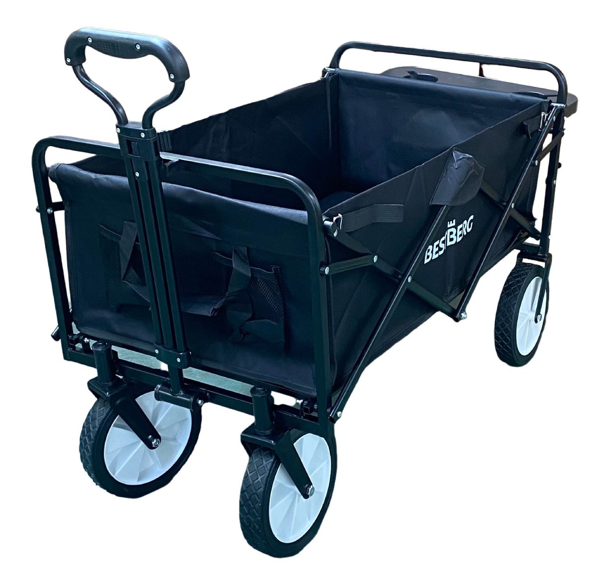 Skládací zahradní / plážový vozík BestBerg BBBW-10BK / nosnost 70 kg / černá