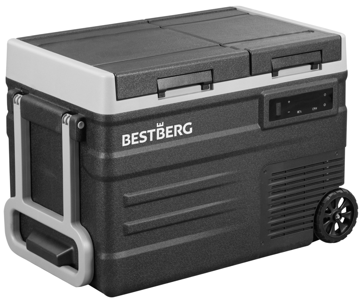Dvouzónová přenosná kompresorová autochladnička BestBerg BBPF-45D / 30,7 l + 9,8 l / 60 W / černá/šedá