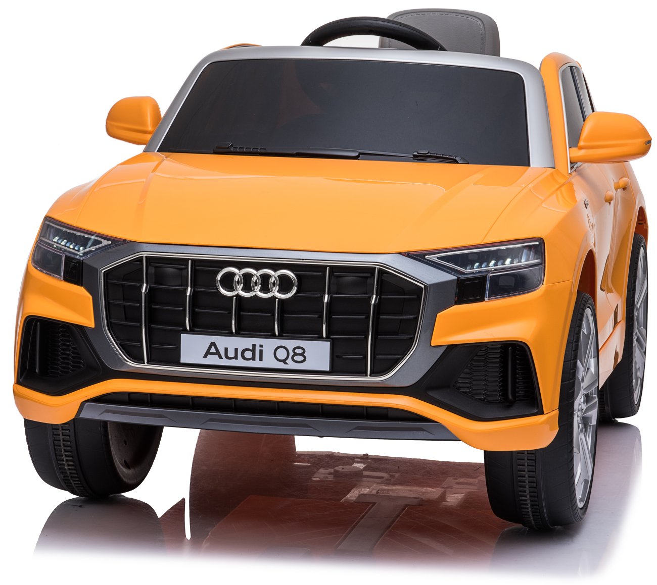 Dětské elektrické autíčko s dálkovým ovládáním BestBerg BBCC-70O – Audi Q8 / od 3 let / nosnost 30 kg / oranžová