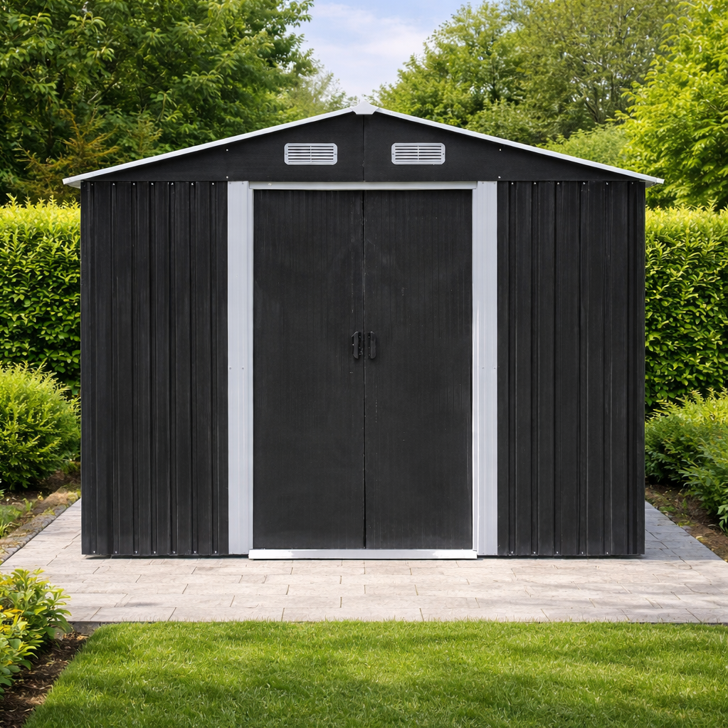 Zahradní domek BestBerg BBSH-1208A / 10,1 m² / 389 x 260 x 202 cm / antracit/bílá