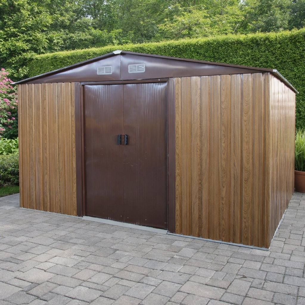 Zahradní domek BestBerg BBSH-1113W / 13,3 m² / 342,5 x 389 x 202 cm / dekor dřeva/hnědá