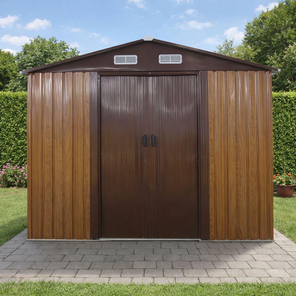 Zahradní domek BestBerg BBSH-1208W / 10,1 m² / 389 x 260 x 202 cm / dekor dřeva/hnědá
