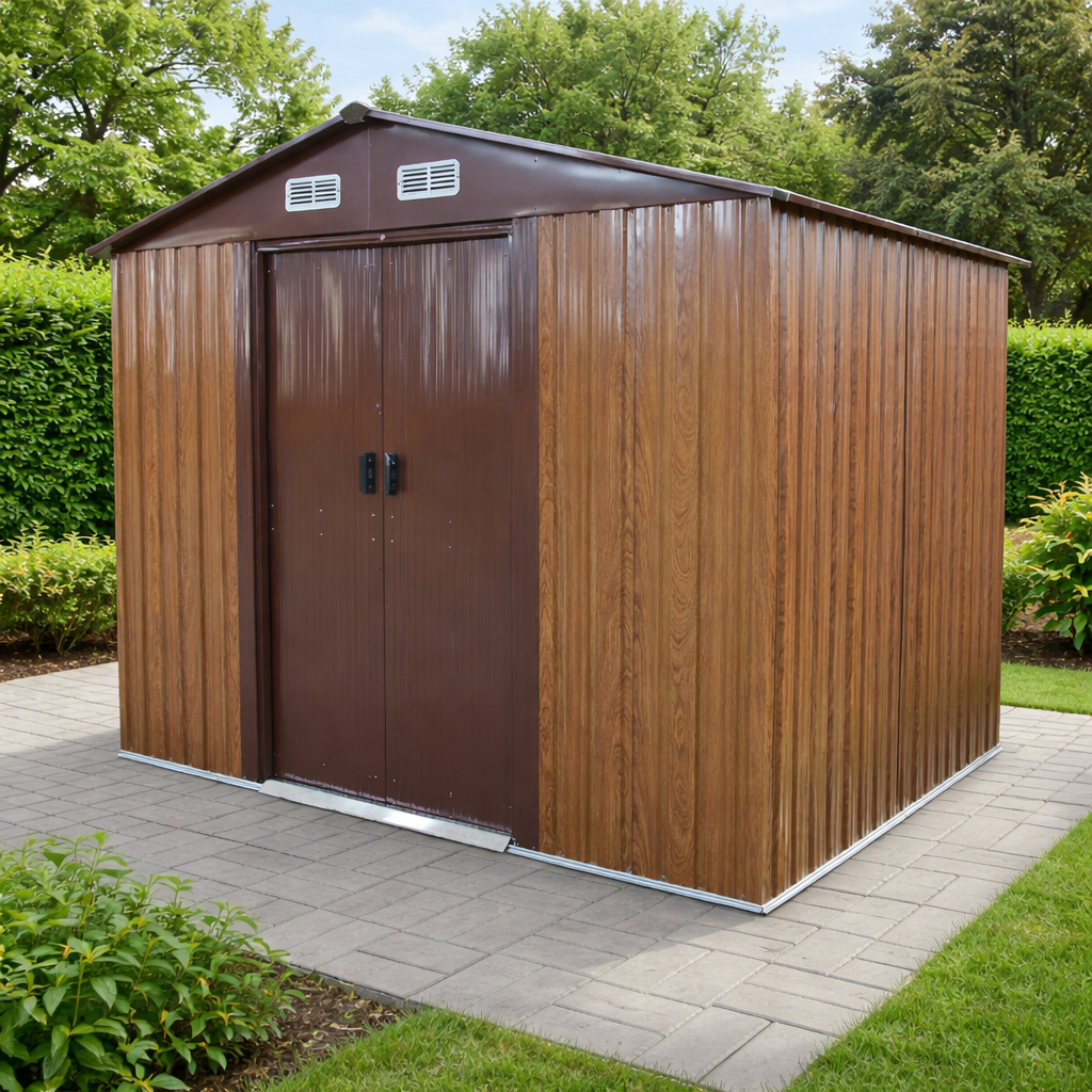 Zahradní domek BestBerg BBSH-608W / 5,3 m² / 205 x 257 x 202 cm / dekor dřeva/hnědá
