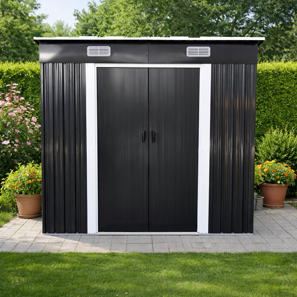 Zahradní domek BestBerg BBSH-407A / 2,8 m² / 130 x 213 x 191 cm / antracit/bílá